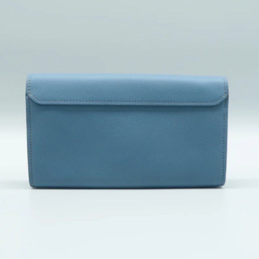 100% Authentic Louis Vuitton Blue & Beige Leather Wallet - Picture 2 of 12